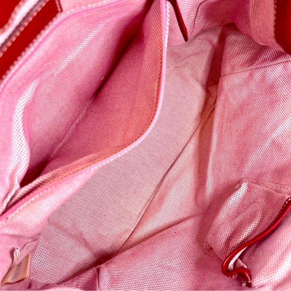 Dooney & Bourke Giraffe Print Satchel – Red Leather Trim, Vintage Style - Picture 15 of 16